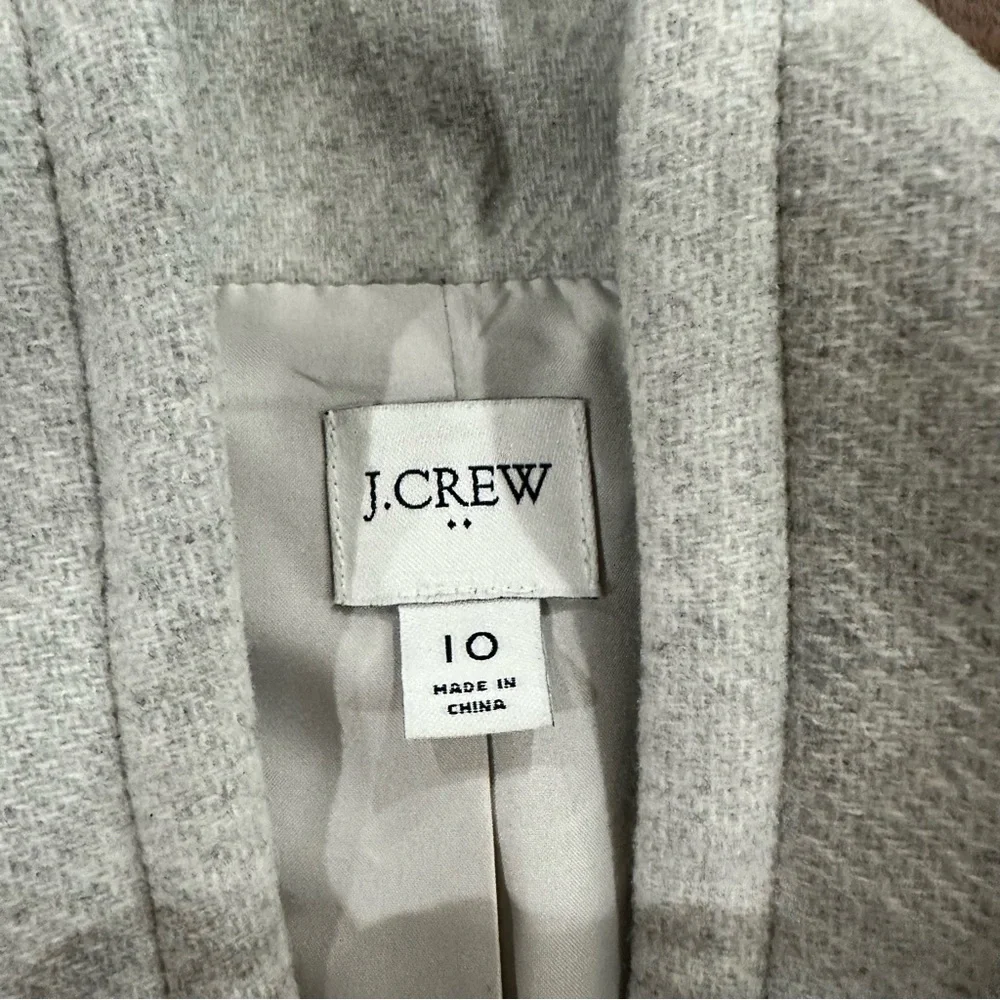 J Crew Mercantile City Pea Coat Wool Blend Full Zip Mid Length Preppy Cozy Sz 10